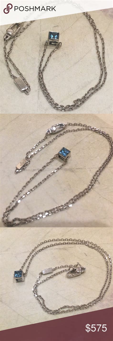 gucci blue topaz necklace ebay|Gucci Blue Topaz Necklace Pendant Accessory Jewelry Sv925.